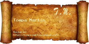 Tompa Martin névjegykártya
