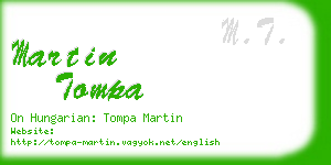 martin tompa business card